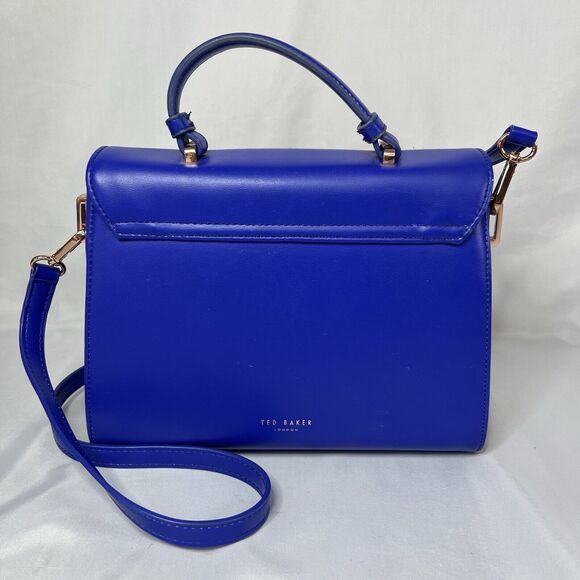 Ted Baker London Blue With Poppies Lady Bag Satchel - Picture 4 of 11